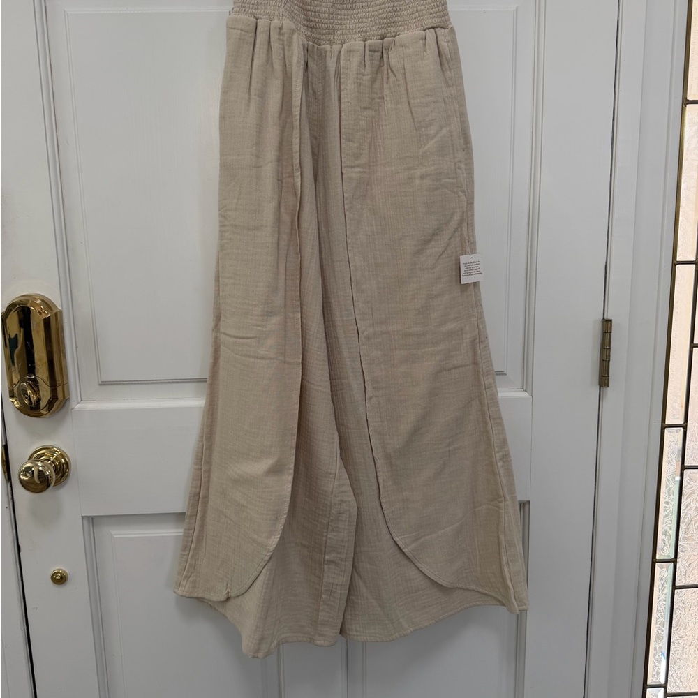 Nomad the Label Asana Cotton Wrap Pants, Stone - Picture 8 of 14